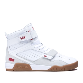 Supra Mens BREAKER White/Rose/gum High Top Shoes | CA-26306